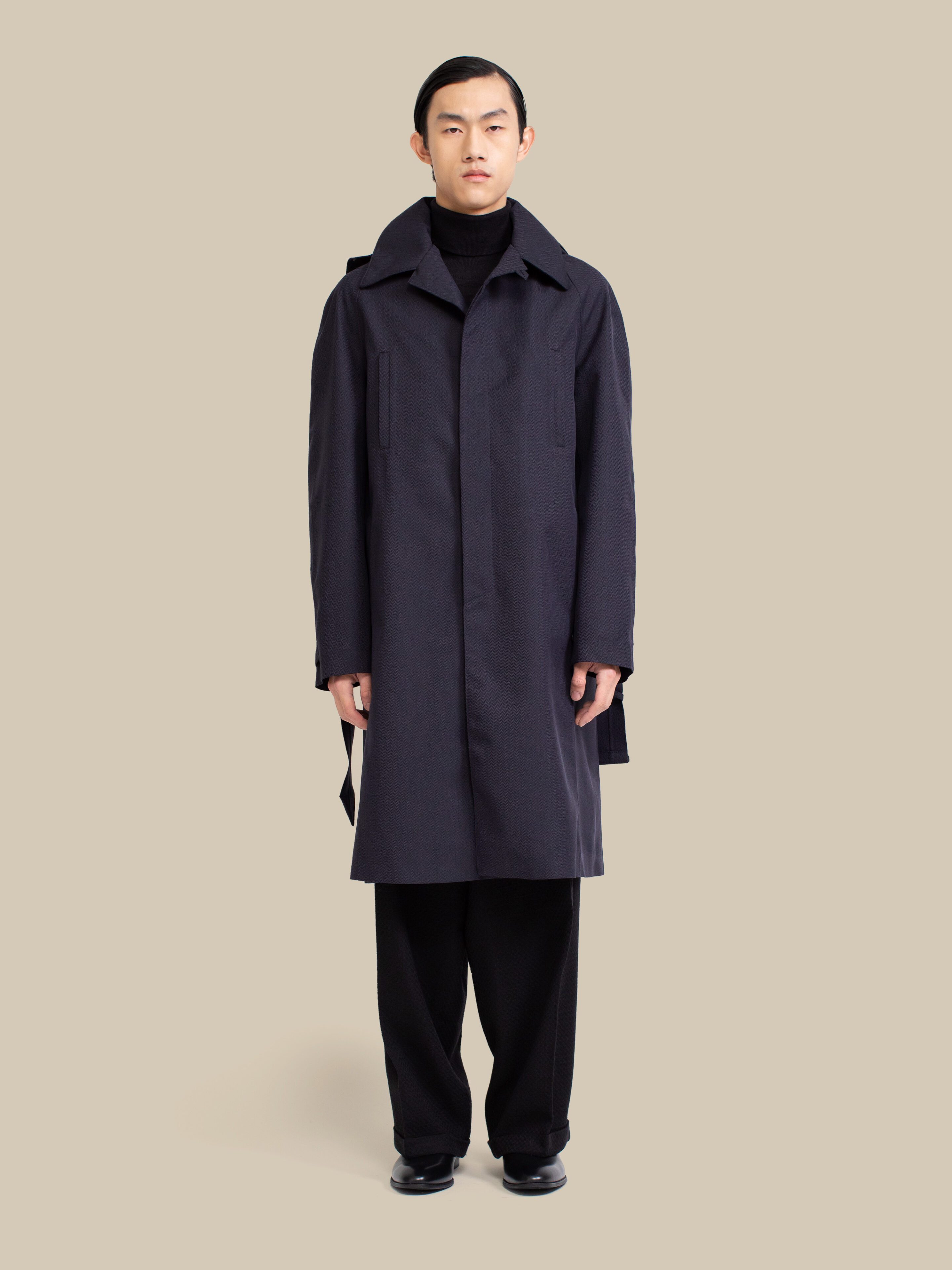 Fløyen Homme Knee Length / herringbone-dark-navy