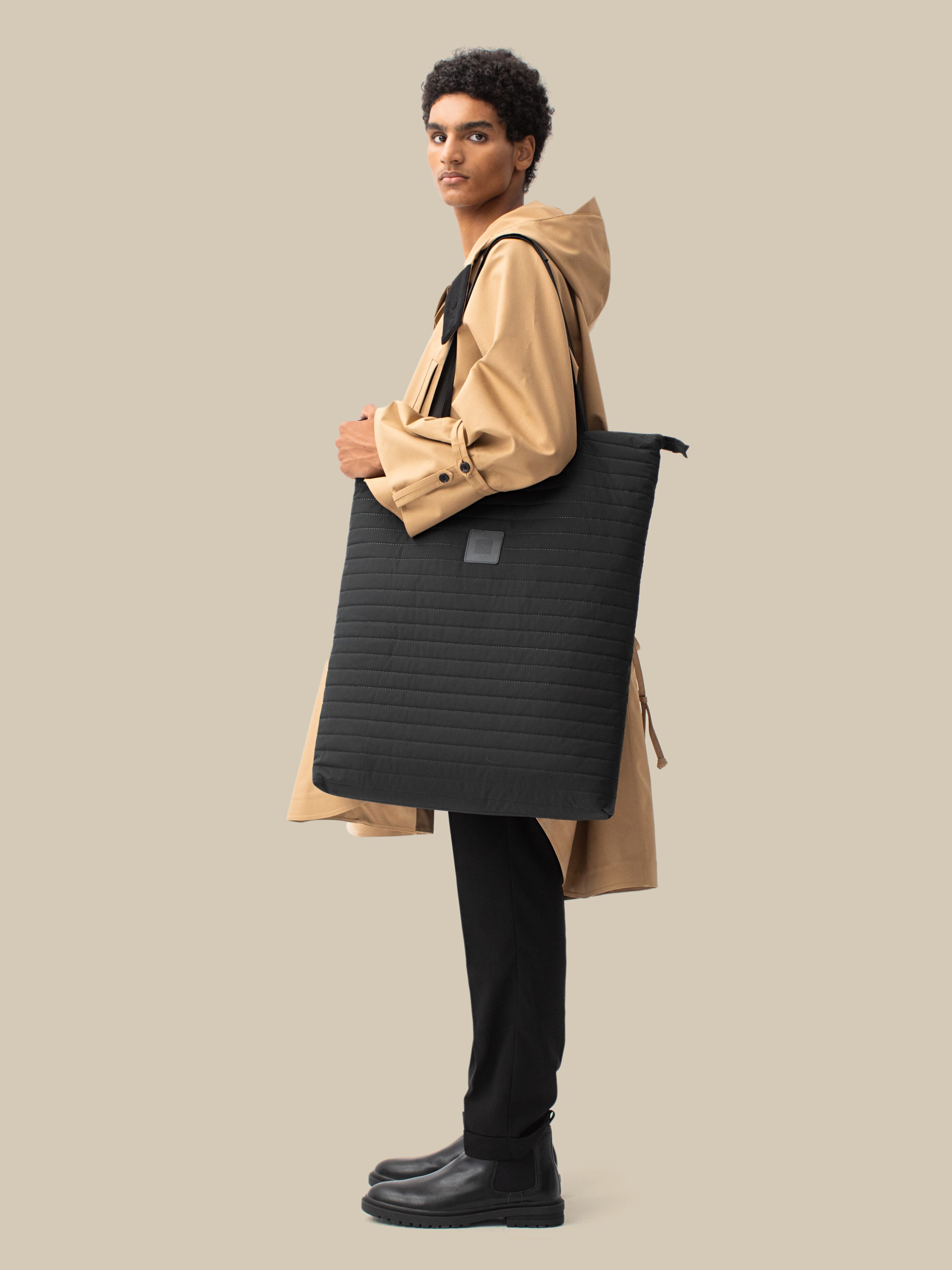 The Oversized Waterproof Tote / super-lightweight-black-quilted-2