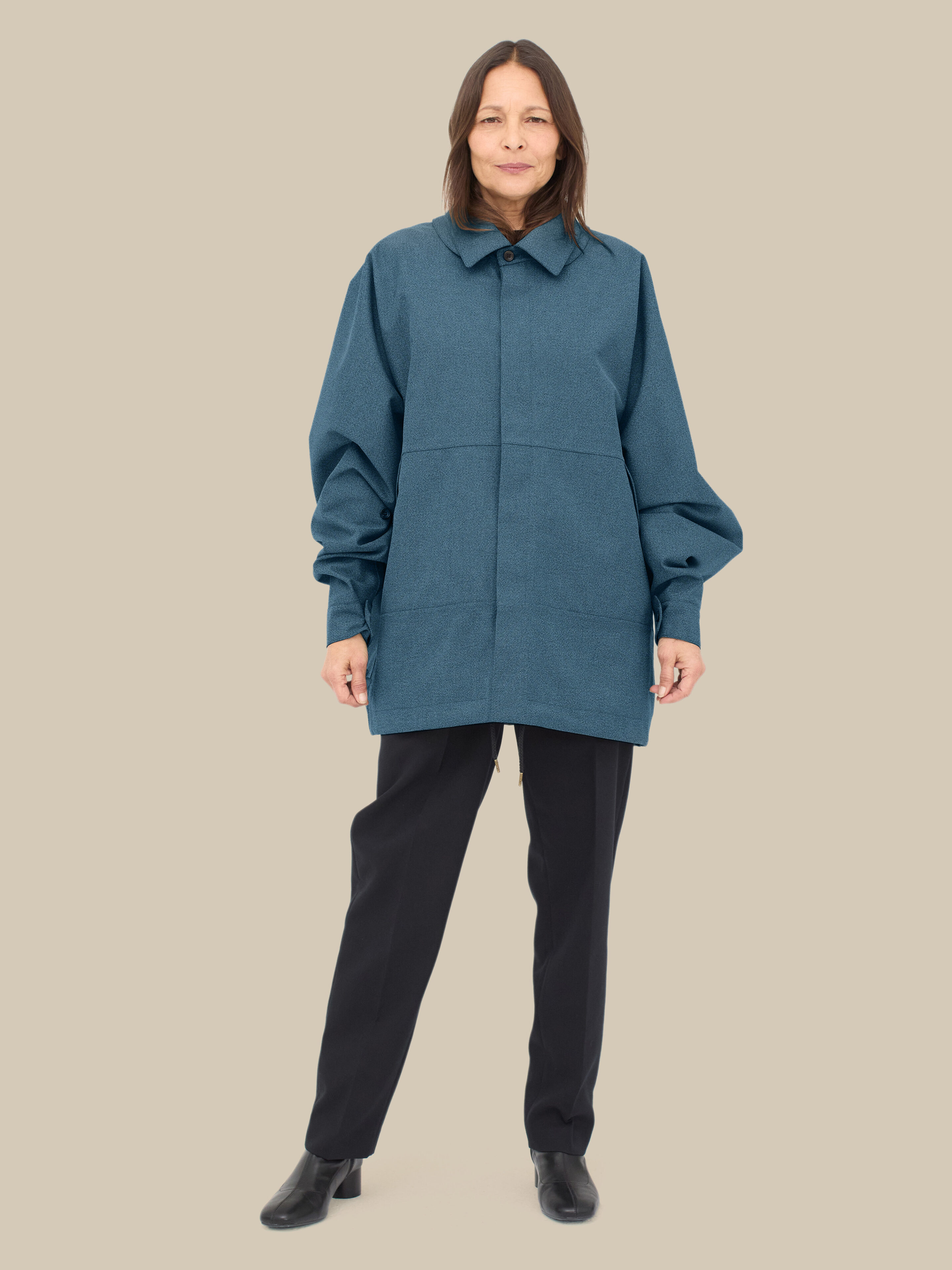 Harmattan Unisex Cropped / hopsack-indigo